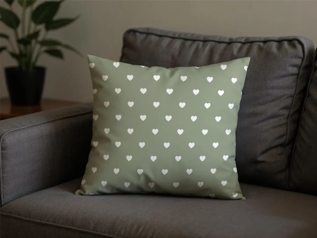 Fata de perna din policoton SAGHEARTS POLY 45x45 cm, verde
