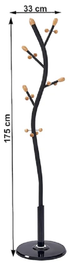 Cuier metalic Sadik, negru, 175 cm