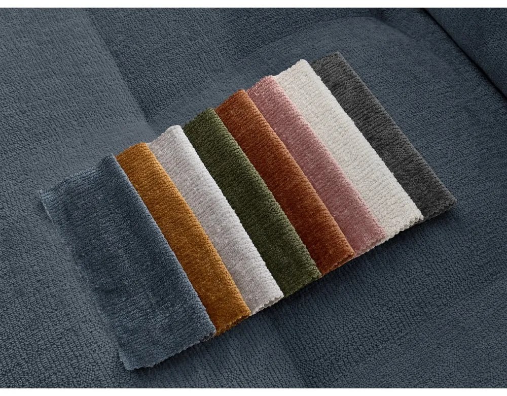 Canapea albastru-închis cu tapițerie din chenille 237 cm Whesley – Bobochic Paris