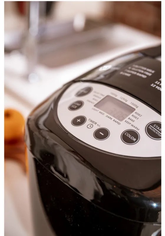 Masina de facut paine Mesko MS 6022, 1/1.5 kg, 850 W, 15 programe, Afisaj LCD, Agitator dublu, Cos mobil, Negru
