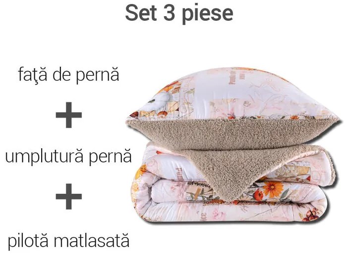Set matlasat cu blăniţă Dual Feel NICOLETA 3 buc
