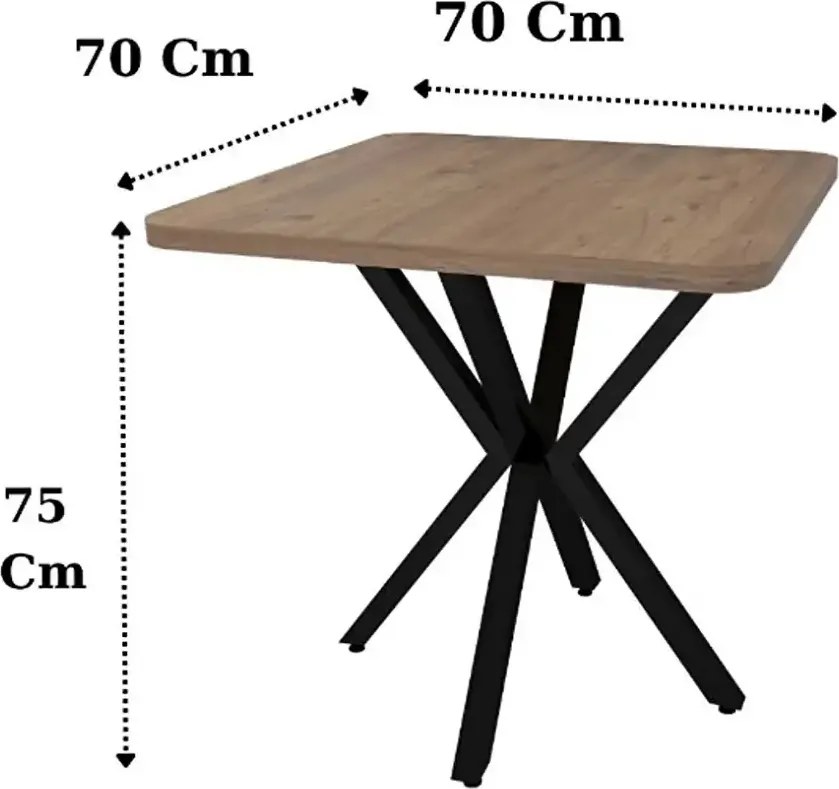 Masa bucatarie patrat  texturata, Homs 70 x 70X75 cm,600125