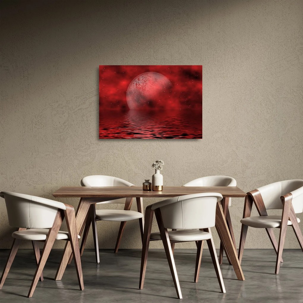 Tablou pe sticlă - Luna pe nivelul apei (70x50 cm)