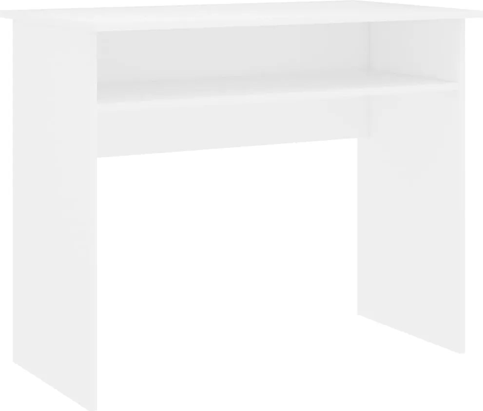 vidaXL Birou, alb, 90x50x74 cm, lemn prelucrat