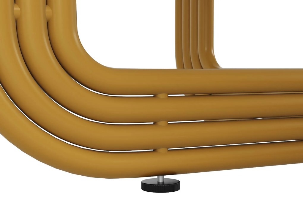 Masă rotundă de dining pentru 4 persoane, Alb+Auriu | Aosom Romania