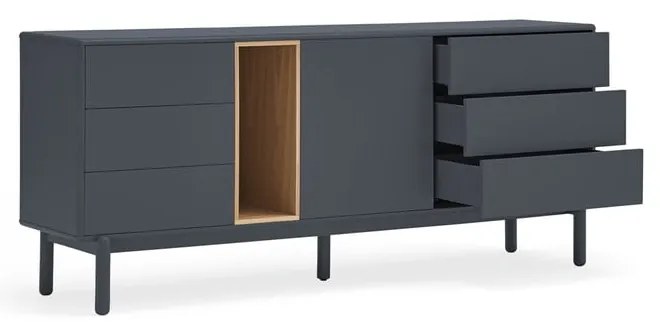 Comodă joasă de culoare gri închis 180x76 cm Corvo - Teulat