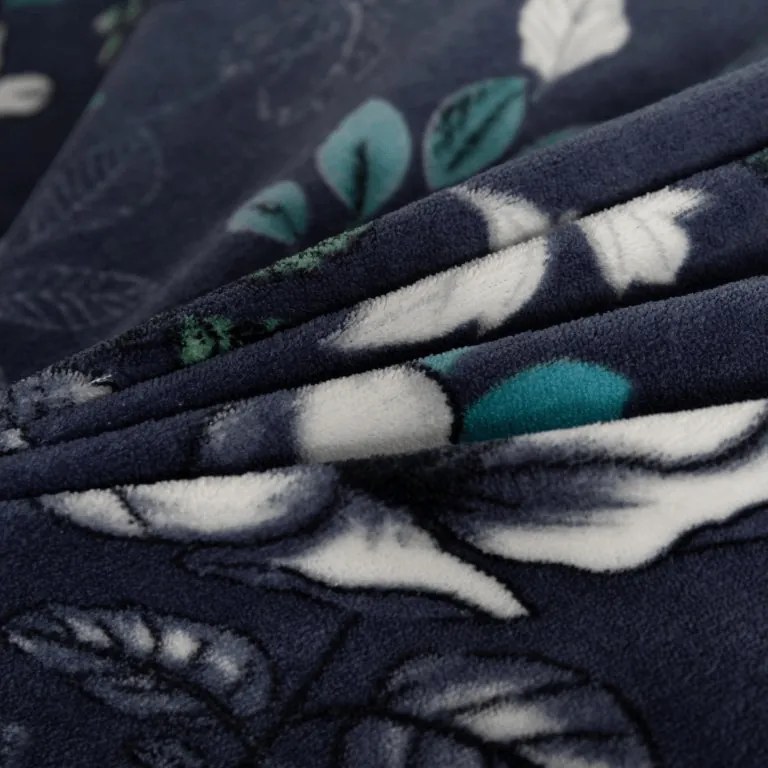 Lenjerie de pat reversibila DUO SENSE NOCTIFLORA albastru inchis cocolino/flanel Dimensiune lenjerie de pat: 70 x 90 cm | 140 x 200 cm
