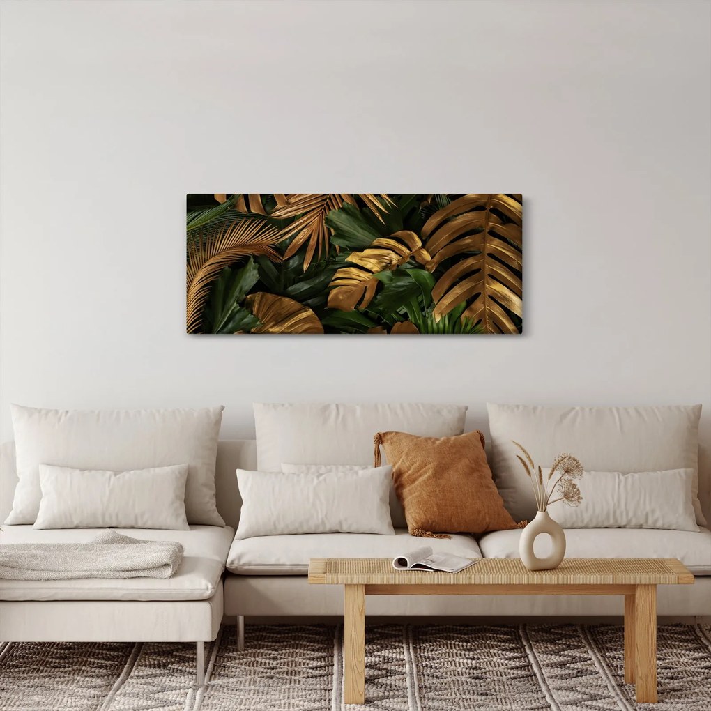 Tablou - Frunze aurii (120x50 cm)