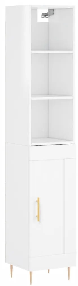 3190071 vidaXL Dulap înalt, alb extralucios, 34,5x34x180 cm, lemn prelucrat
