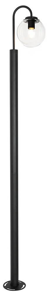 Llanternă modernă neagră cu sticlă transparentă 200 cm IP44 - Sfera