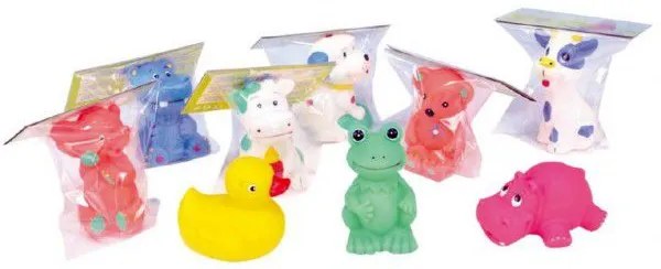 Animal cauciuc cu fluier, 11cm, 8 specii