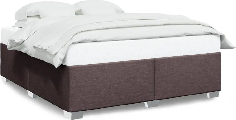 vidaXL Cadru de pat fără saltea, maro închis, 200x200 cm, textil