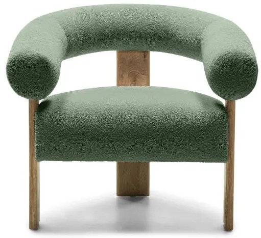 Fotoliu design verde închis KOKEI, stejar