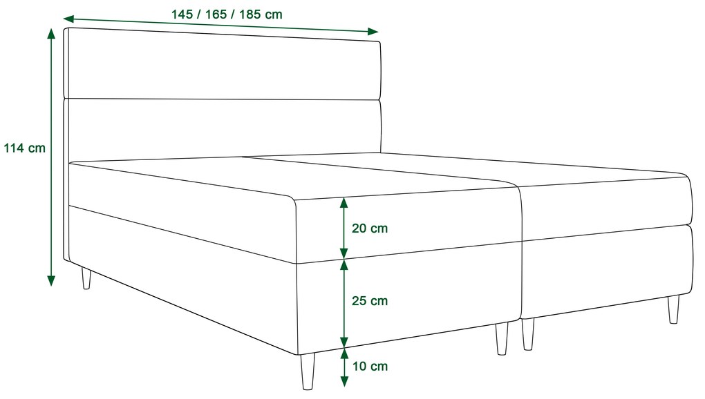 Pat matrimonial Boxspring 140 cm Flu Comfort (bej deschis) (cu saltea și sp. depozitare). 1055917