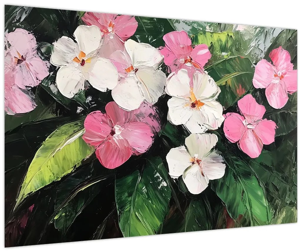 Tablou - Flori roz și albe (90x60 cm)