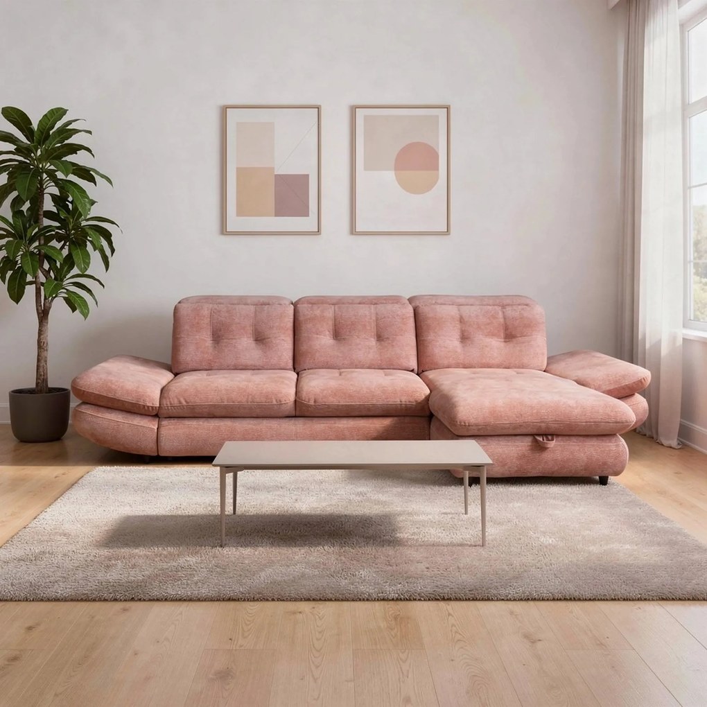 Coltar living SIENA MINI, sezlong dreapta, stofa maro - Cloud A058, 29