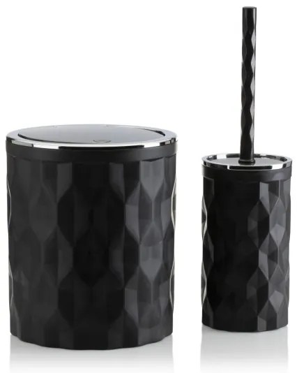 Set de baie REINA 5 buc. negru/crom