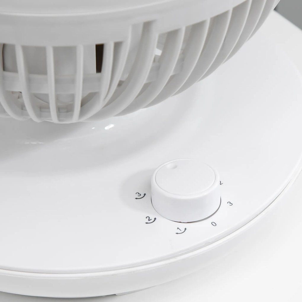 HOMCOM Ventilator cu Oscilare 70° și Înclinare 90°, 3 Viteze, Flux Aer Puternic, Design Modern | Aosom Romania