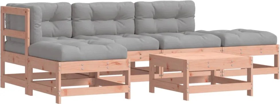 vidaXL Set mobilier de grădină cu perne, 6 piese, lemn masiv Douglas