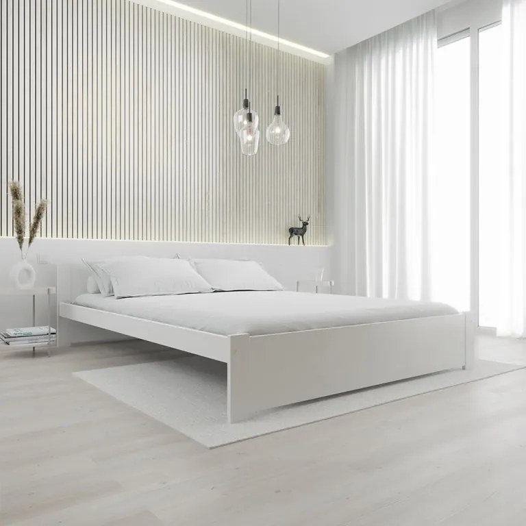 Pat IKAROS 160 x 200 cm, alba Saltea: Saltea Coco Maxi 20 cm, Somiera: cu somiera din lamele