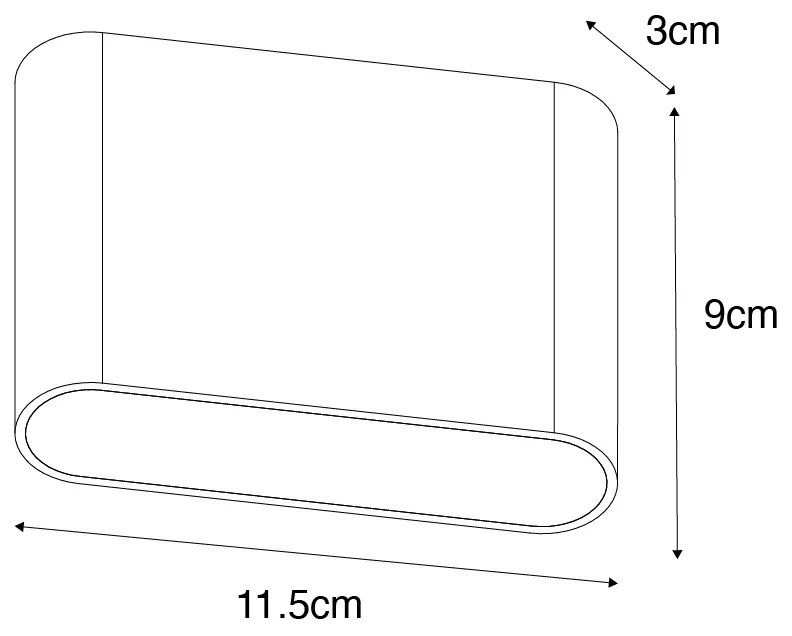 Lampa de perete exterioara moderna maro ruginiu 11,5 cm inclusiv LED IP65 - Batt