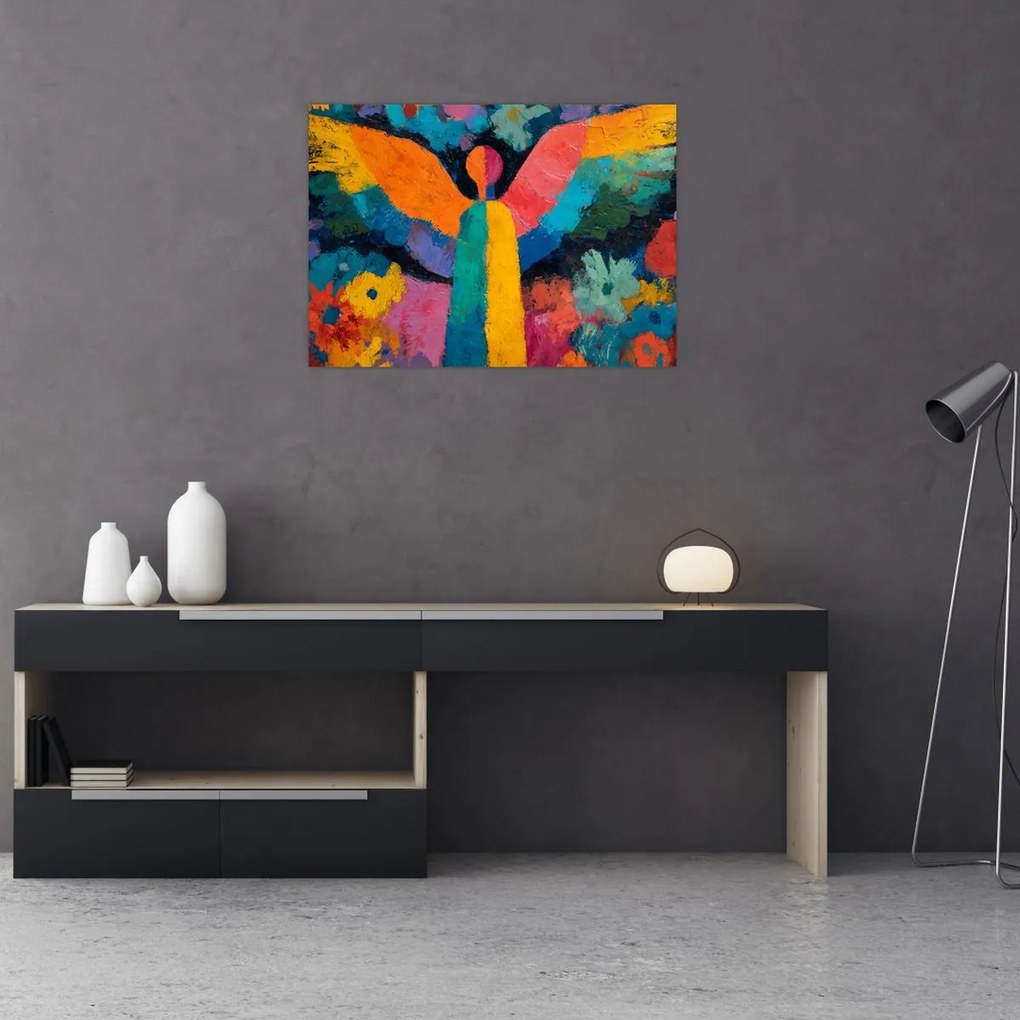 Tablou - Înger abstract cu flori (70x50 cm)