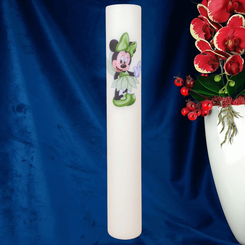 Lumanare Botez Zana verde 5,5 cm, 40 cm