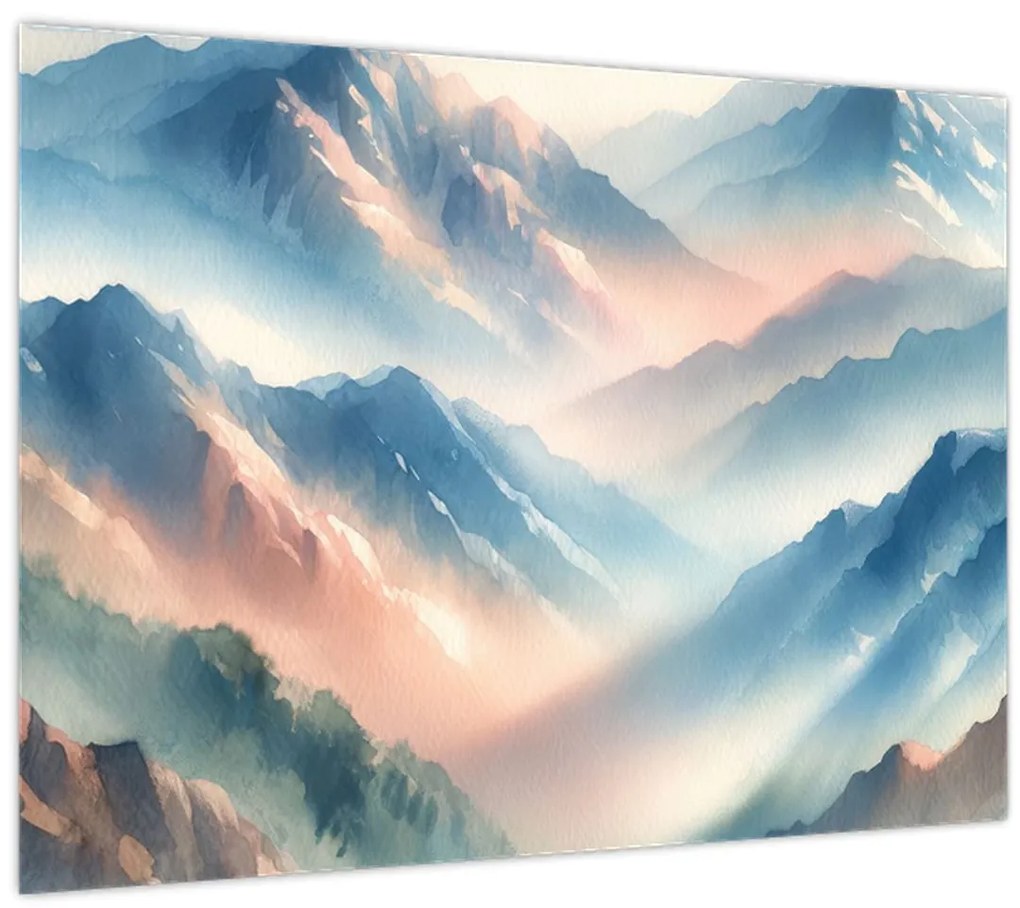 Tablou - Acuarelă munți (70x50 cm)