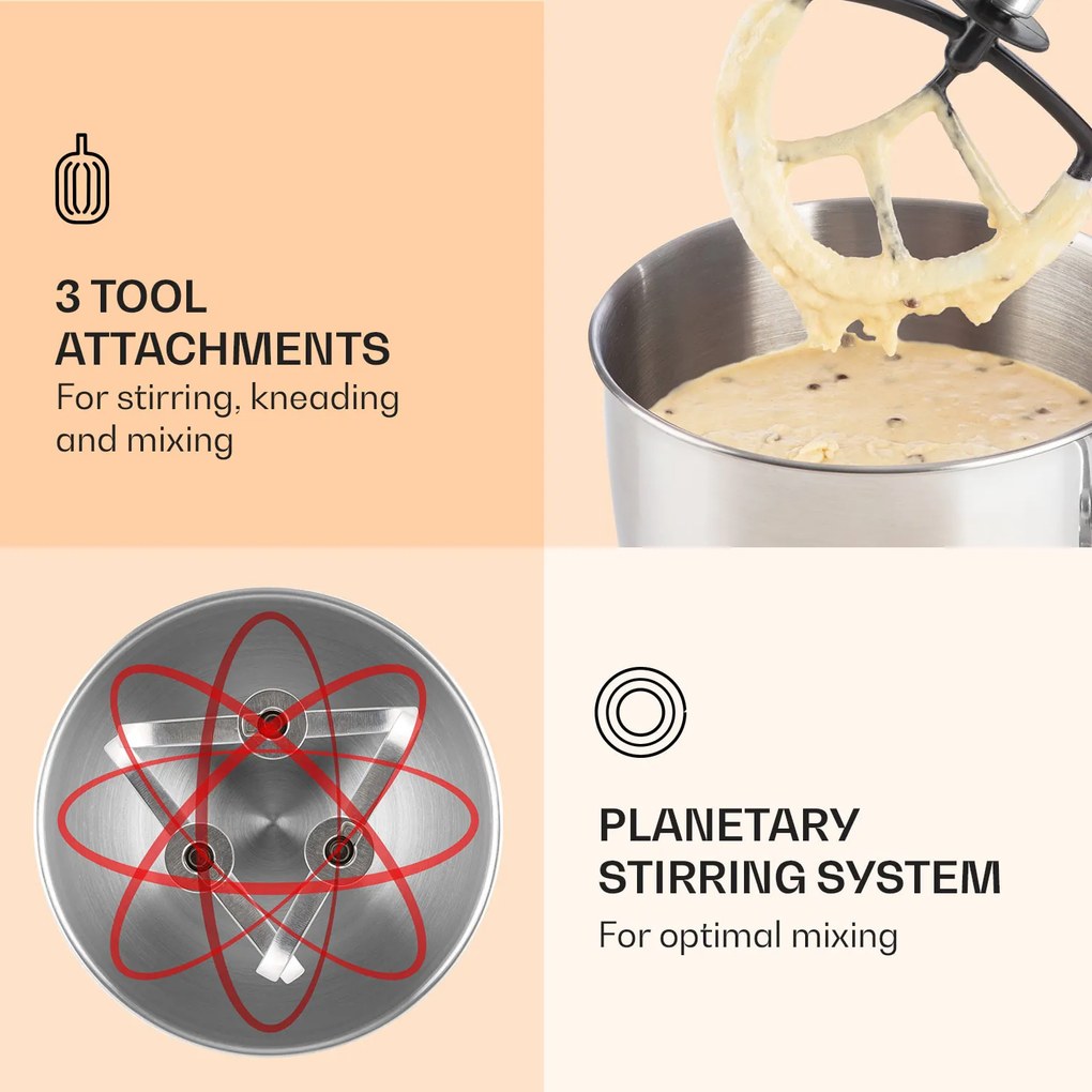 Klarstein Lucia Elegance, robot de bucătărie, blender, mașină de tocat carne, 1800W, fără BPA