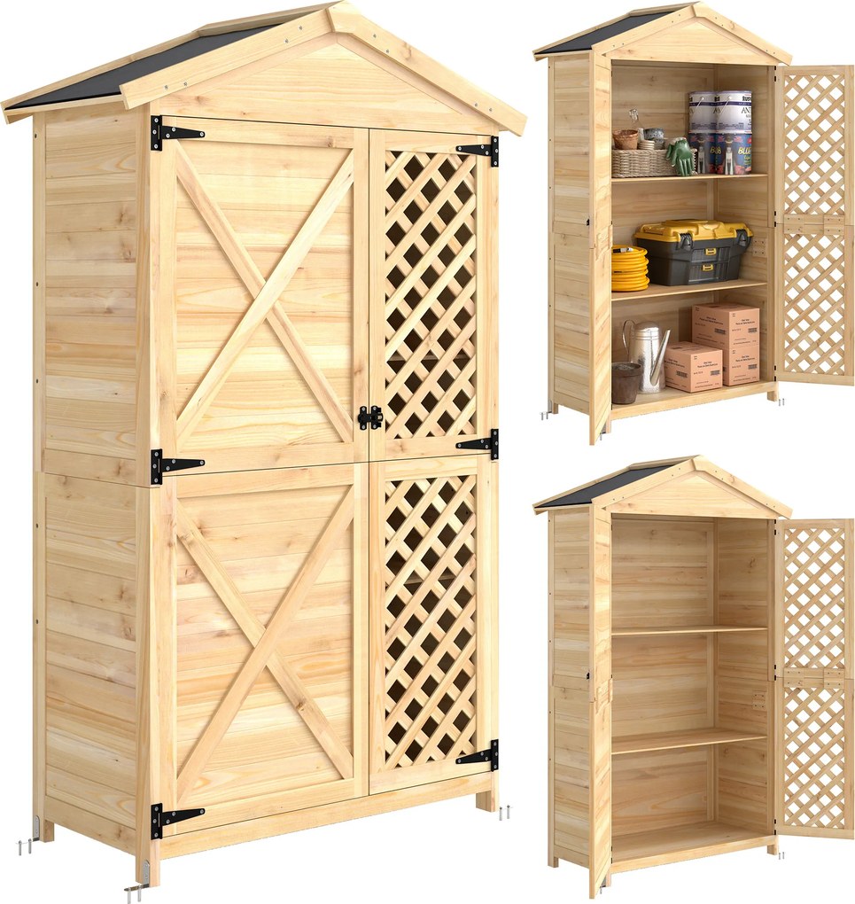Outsunny Dulap de Exterior: Căsuță de Grădină cu Ușă Ventilată și Kit Anti-Răsturnare. | Aosom Romania