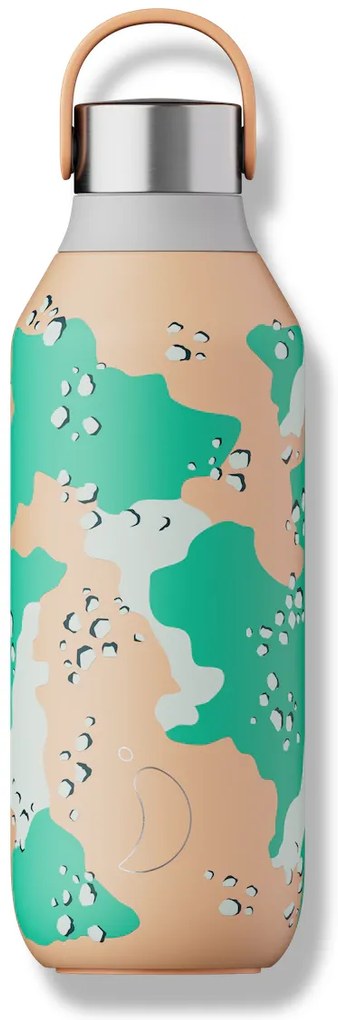 Sticlă termos Chilly's Bottles - Desert Camo orange 500ml, ediția Studio/Series 2