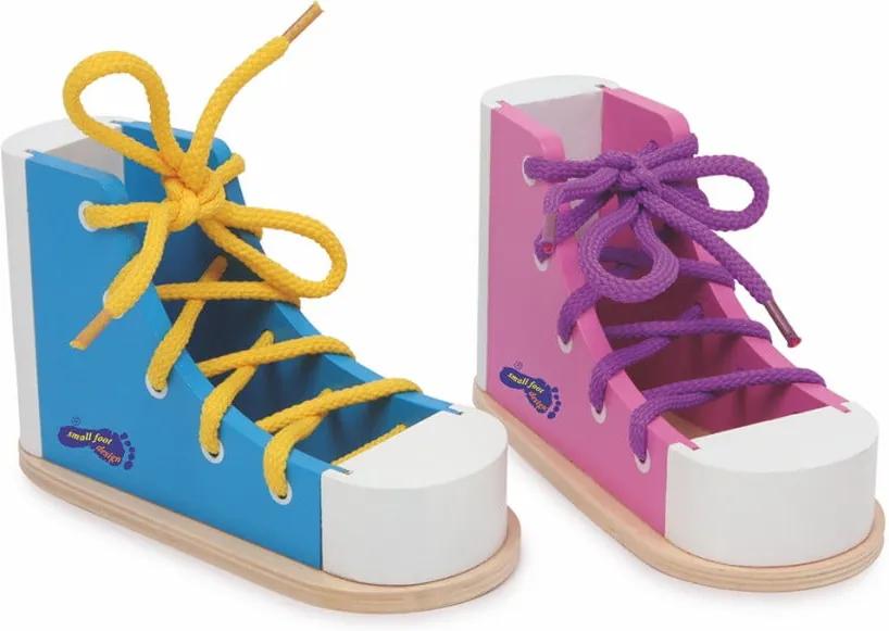 Pantofi din lemn pentru exersat legatul la șireturi Legler Coloured