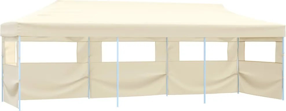 vidaXL Cort de petrecere pliabil cu 5 pereți laterali, crem, 3 x 9 m