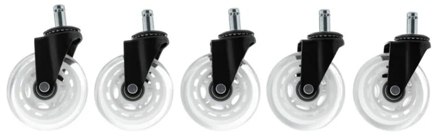 Roti de birou Ergo Wheel, 5 buc, alb