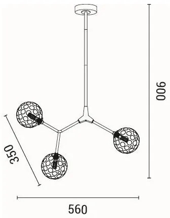 Lustră pe tijă 3xG9/15W/230V gri
