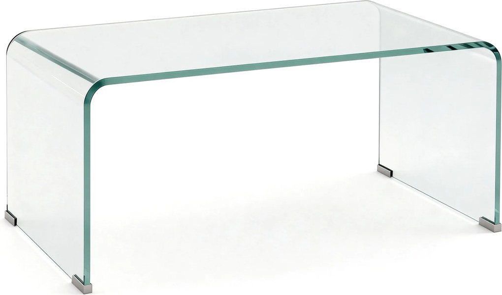 HOMCOM Măsuță din Sticlă Temperată Modernă pentru Living cu Design Monobloc, 80 x 45 x 35 cm, Transparent | Aosom Romania