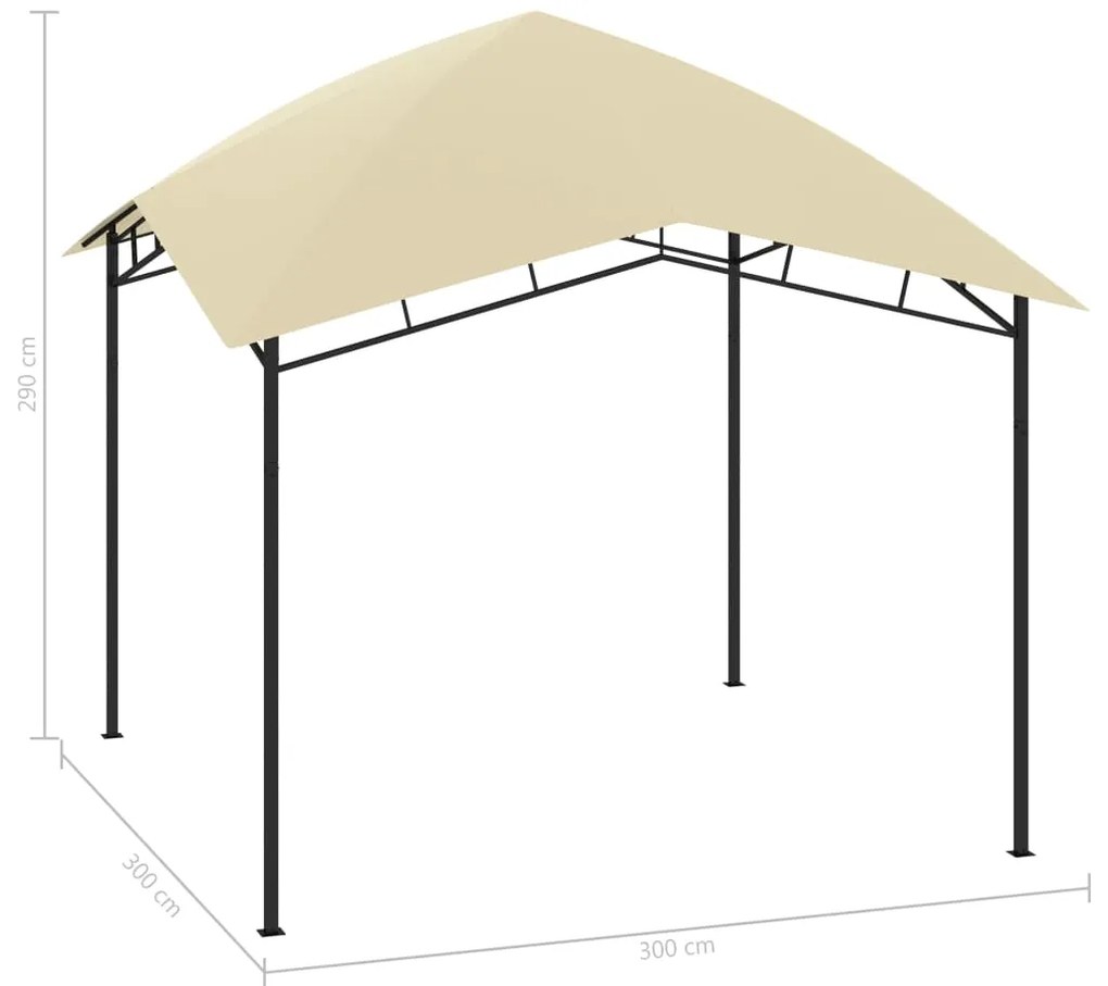 Pavilion de gradina, crem, 3 x 3 x 2,9 m, 180 g m   Crem, 3 x 3 x 2.9 m