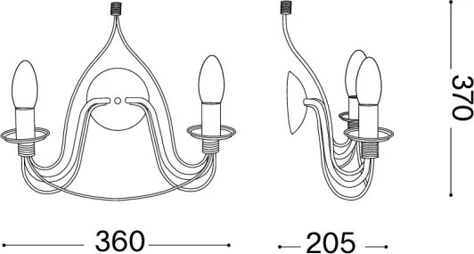 Ideal Lux - Aplică de perete CORTE 2xE14/40W/230V maro/patină