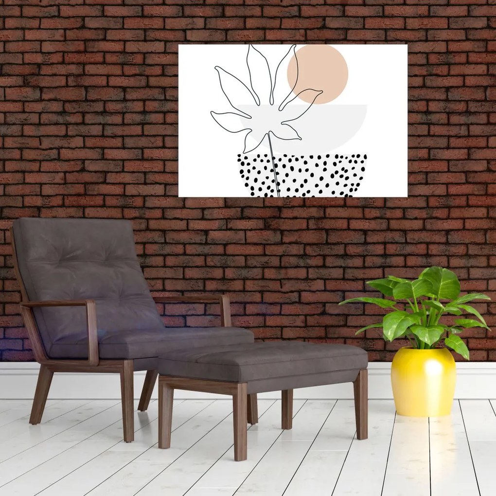 Tablou - Linie de artă flori N⁰3 (90x60 cm)