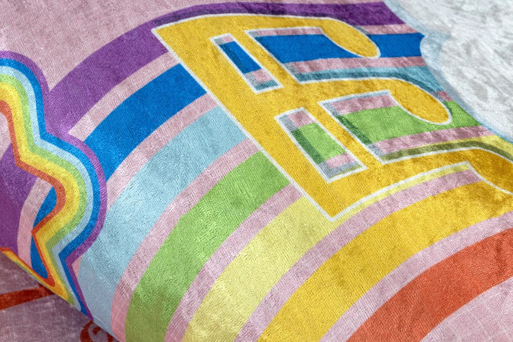 BAMBINO 41870 covor lavabil Balerina, curcubeu pentru copii anti-alunecare - roz