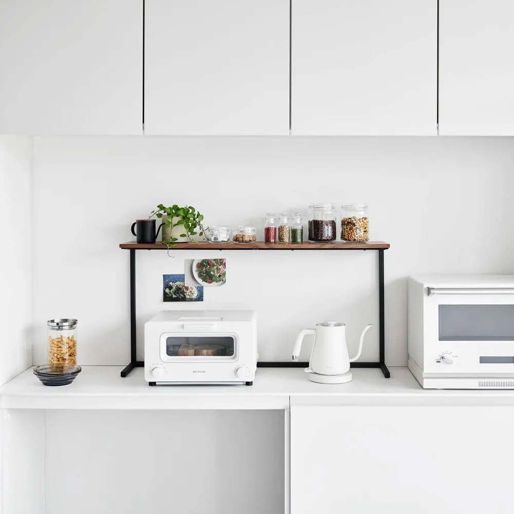 Raft suplimentar negru/în culoare naturală din lemn 90x18 cm Tower – YAMAZAKI