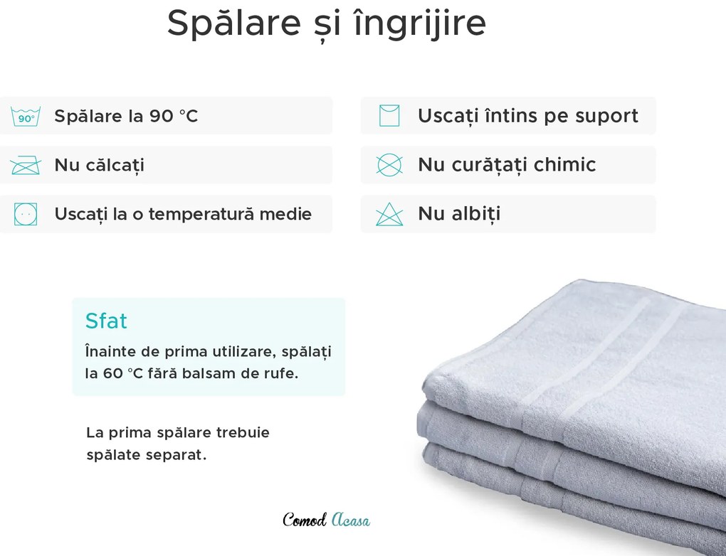 Prosop hotelier Royal 50 x 100 cm alb, 100% bumbac