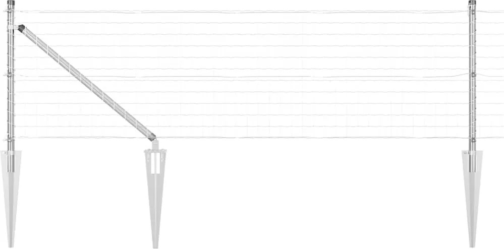 vidaXL Gard cu Stâlp Argintiu 0,4 x 10 m Oțel