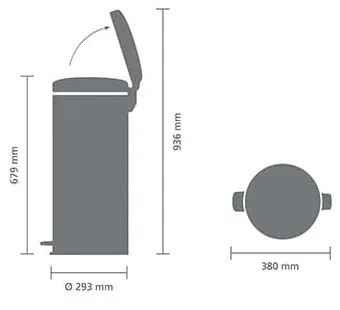Coș de gunoi somon cu pedală din oțel 30 l NewIcon – Brabantia