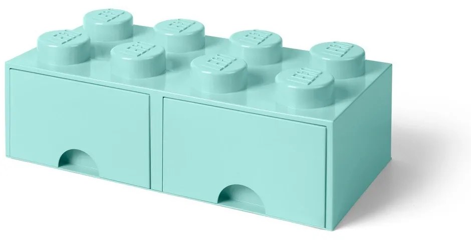 Cutie depozitare cu 2 sertare LEGO®, verde mentă