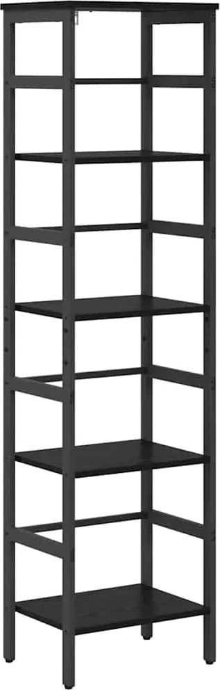 vidaXL Raft pentru cărți Stejar Negru 40 x 29,5 x 149 cm Lemn compozit