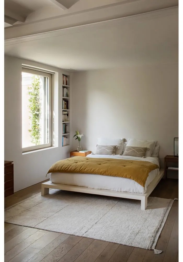 Covor crem lavabil/țesut manual din bumbac 140x200 cm Bloom Natural – Lorena Canals