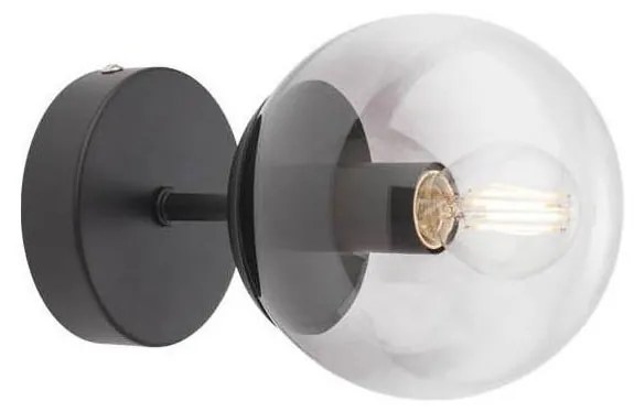 Redo 01-2175 - Aplica de perete SEMIA 1xE14/28W/230V, neagră/fumurie