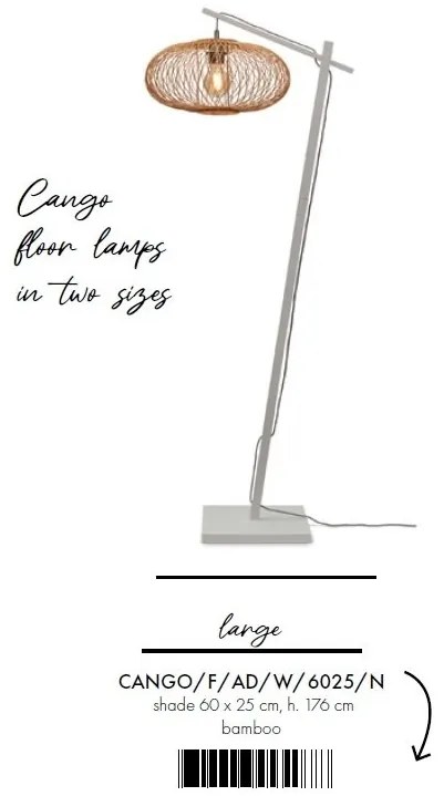 Lampadar eco din bambus Cango L white/60x25 nat