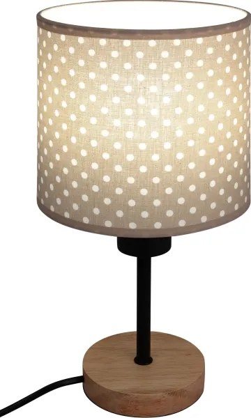 Brilagi - Lampă de masă BOBO WOOD 1xE27/25W/230V stejar/negru/bej/buline